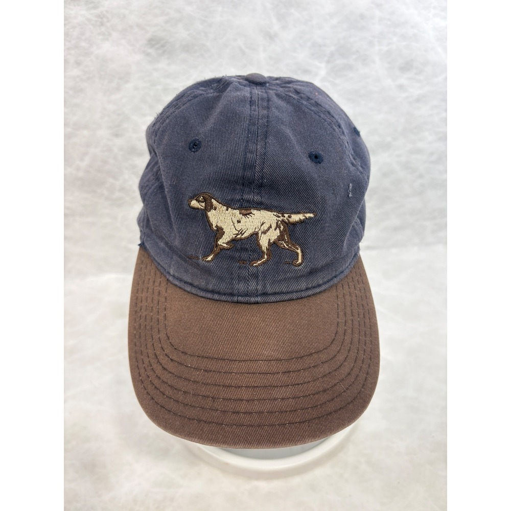 IZOD Mens Blue Brown Hunting Dog Embroidered Dad Hat Adjustable Strapback Cap